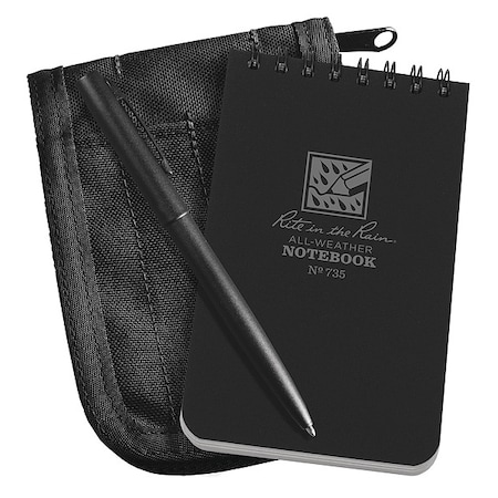 Notebook Kit, 3in x 5in Sheet, Black Cover MPN:735B-KIT