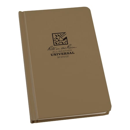 Hard Cover Notebook, 4.75 in x 7.5in, Tan MPN:970TF