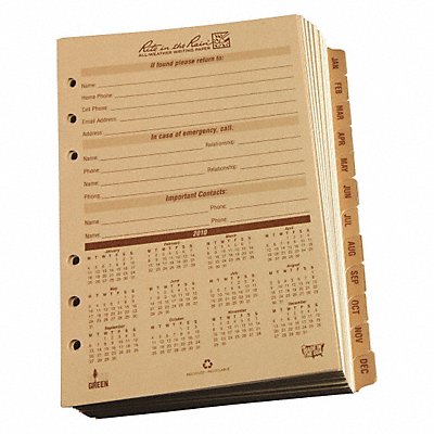 Planner Calendar Pages Daily 4-5/8 x7 in MPN:9260D