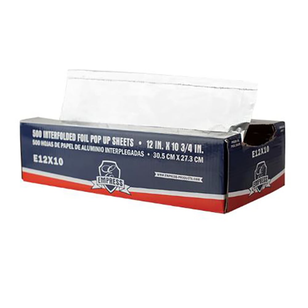 Empress Foil Pop-Up Sheets, 1' x 10-3/4in, Silver, 500 Sheets Per Box, Case Of 6 Boxes MPN:E12X10