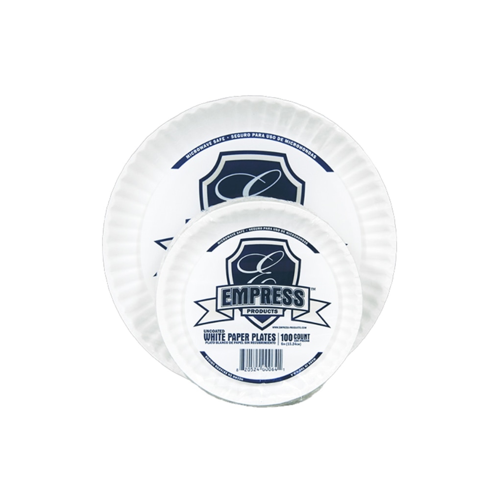 Empress Uncoated Paper Plates, 9in, White, Case Of 1, 000 Plates MPN:E30400 00066