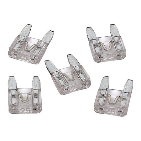 MINI Fuses, 25A, PK5 MPN:RPMINI25