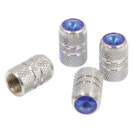 Valve Caps, w/Blue Colored Tip, Chrome MPN:RPCRVC4B