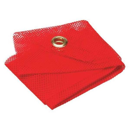 Red Mesh Warning Flag, w/Grommet, 16x16 MPN:1616G