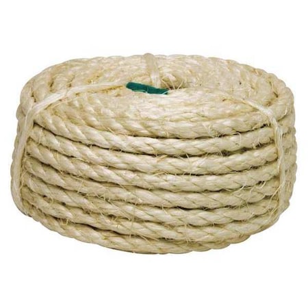 Twisted Sisal Rope, 3-Strand, 1/4x50ft. MPN:RP1302