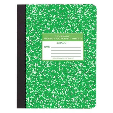 Case of Green Marble Comp Notebooks, Grade 1 Skip Line Ruled, 80 sht 15 lb White Paper, 9.75