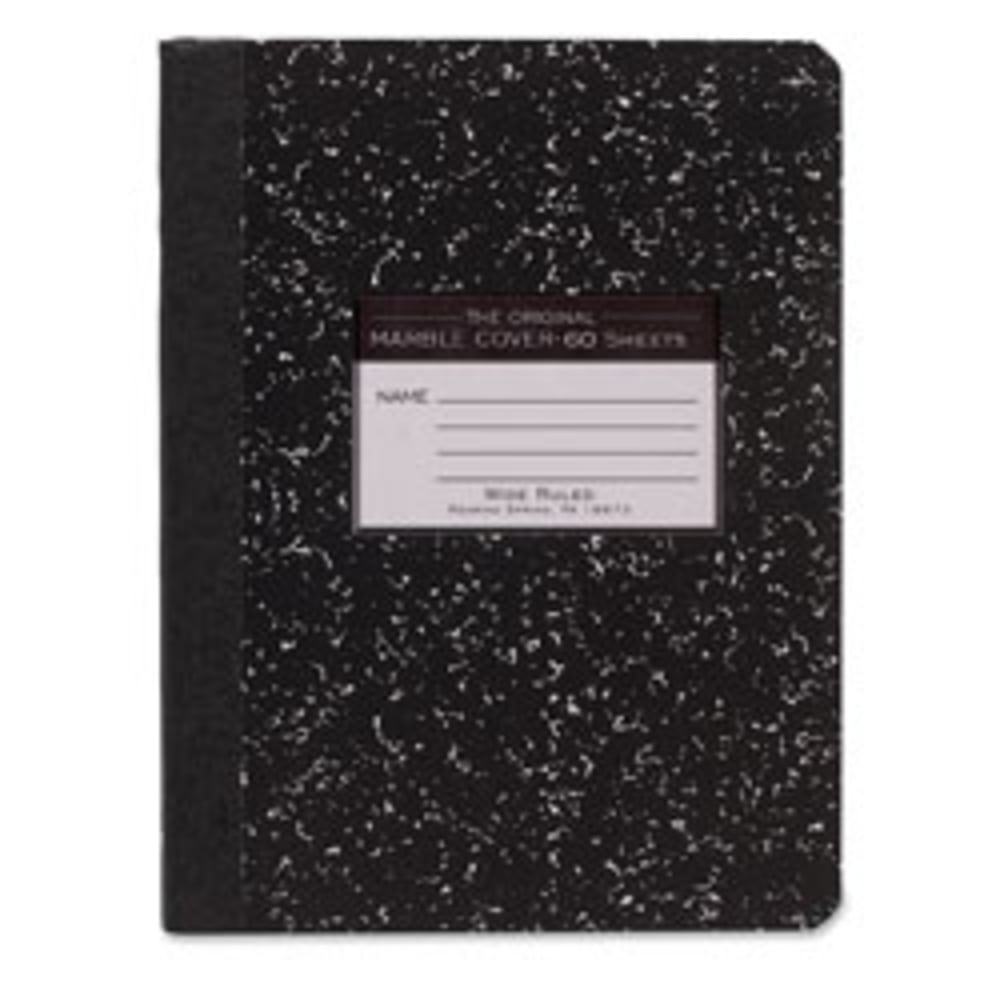 Roaring Spring Tape Bound Composition Notebook, 7 1/2in x 9 3/4in, 60 Sheets, Black Marble (Min Order Qty 22) MPN:77222
