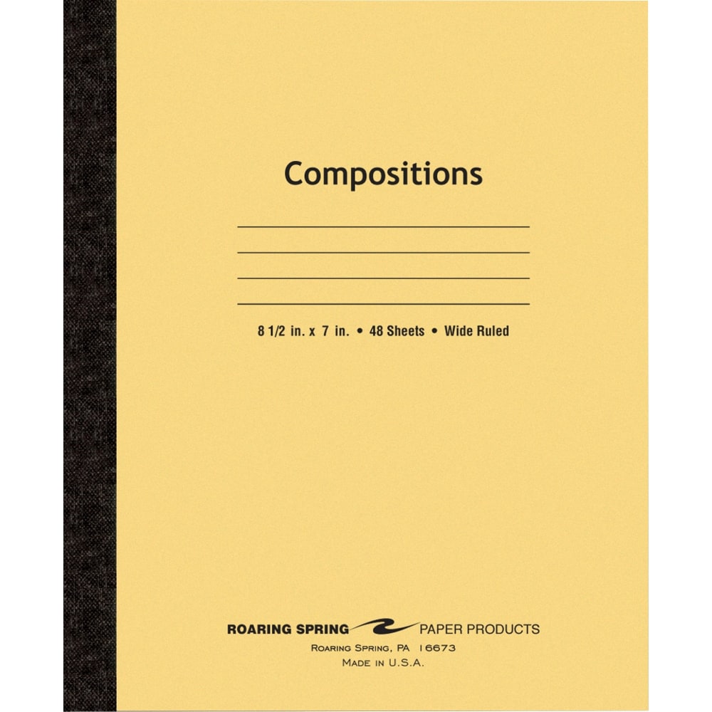 Roaring Spring Composition Notebook, 7in x 8-1/2in, 48 Sheets, Manila (Min Order Qty 20) MPN:77308
