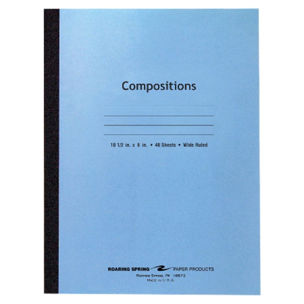 Roaring Spring Composition Notebook, 8in x 10-1/2in, 48 Sheets, Blue (Min Order Qty 23) MPN:77501