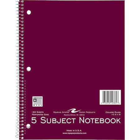 Subject Wirebound Notebooks, 10.5