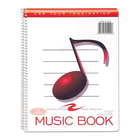 Case of Music Wirebound Notebook, 12 Staves of Music Lines, 11
