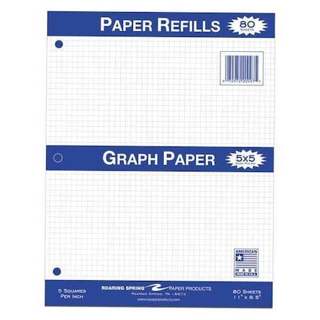 Loose Leaf Graph Paper, 80 sht/PK, 8