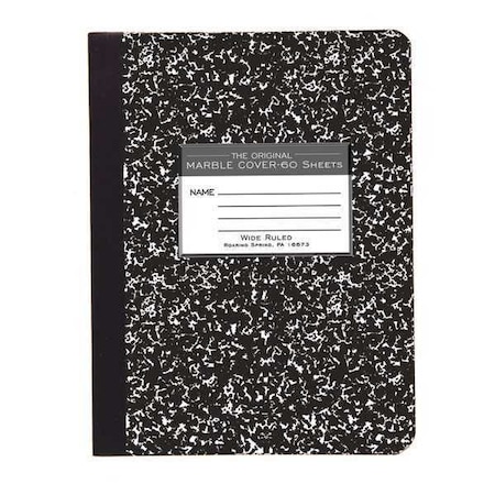 Case of Black Marble Comp Notebooks, Wide Ruled, 60 sht, 15 lb White Paper, 9.75
