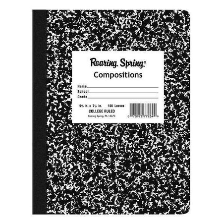 Case of Black Marble Comp Notebooks, College Ruled, 100 sht, 15 lb Paper, 9.75