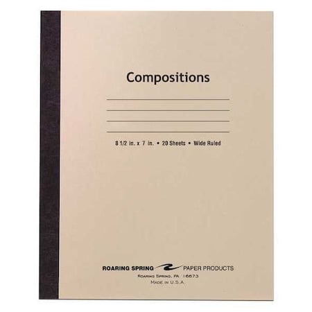 Case of Composition Notebooks, W Ruled, 20 sht, 15 lb White Paper, 8.5