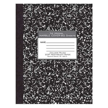 Case of Signature Black Marble Comp Notebooks, College Ruled, 80 sheets, Oversized 10.25