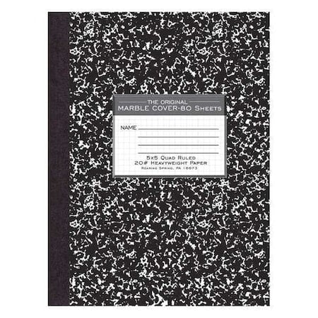 Case of Signature Black Marble Comp Notebooks, 5x5 Graph Ruled, 80 Sheets, Oversized 10.25