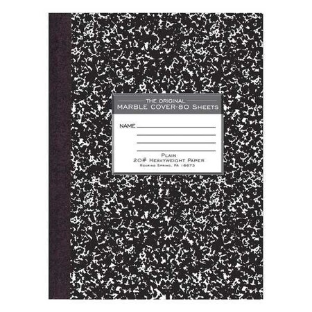 Case of Signature Black Marble Composition Notebooks, Unruled Blank, 80 sht, Oversized 10.25