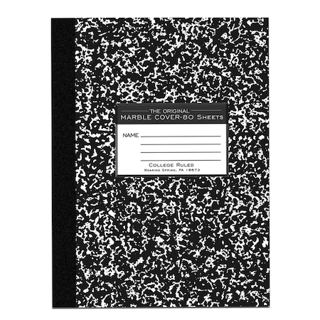 Case of Black Marble Comp Notebook, College Ruled, 80 sht, Oversized 10.25