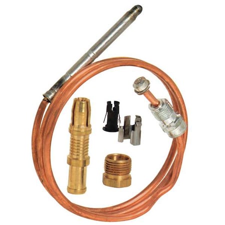 Thermocouple, LP/NG, 18 to 30 mV, 48 in L., Snap-Fit, Tinnerman Clip MPN:1980-048