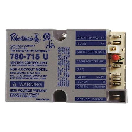 Ignition Control, 24V AC, 6 min Pre-Purge MPN:780-715