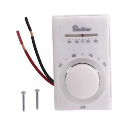 Line Voltage Mechanical Thermostat, Cool Only, 50 to 90F, Exposed Dial, 120 to 277V AC, 1C1 in D MPN:803A