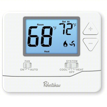 Digital Wall Thermostat, White, Plastic MPN:RS8110