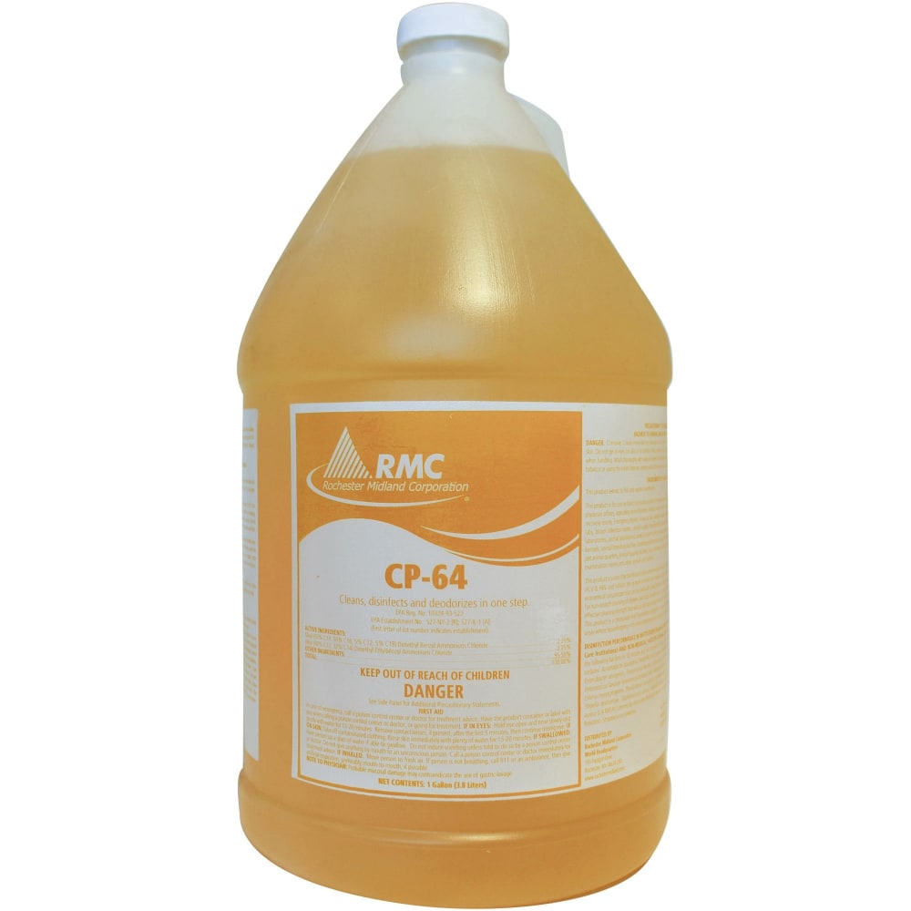 RMC CP-64 Hospital Disinfectant - Concentrate - 128 fl oz (4 quart) - Fresh Lemon Scent - 1 Each - Yellow MPN:RCM11983227