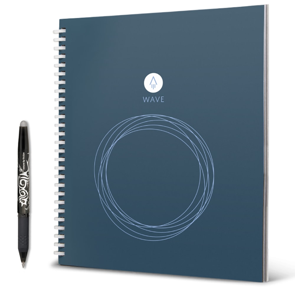 Rocketbook Wave Smart Reusable Standard Size Notebook, 8-1/2in x 9-1/2in, 1 Subject, Dot-Grid Ruled, 40 Sheets, Blue (Min Order Qty 3) MPN:638264962149