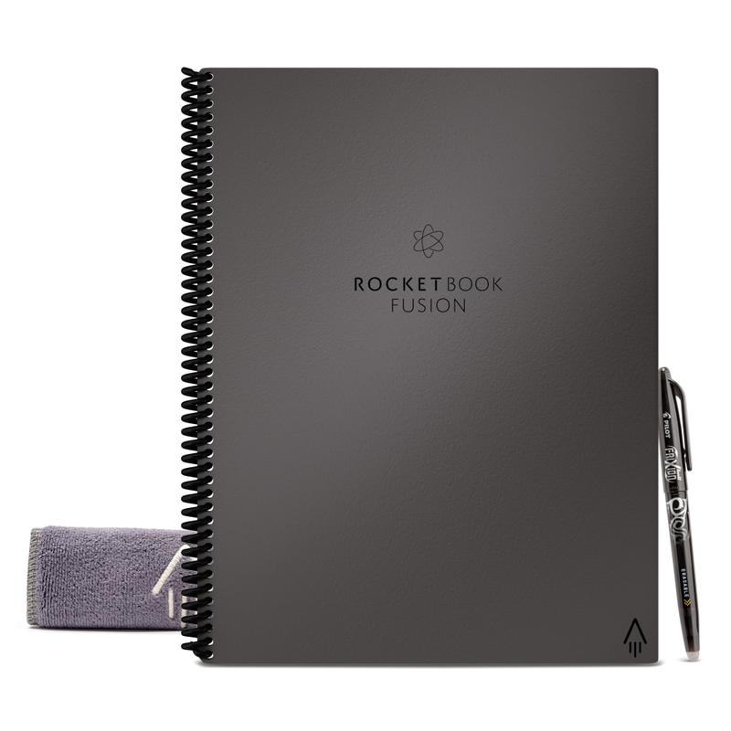 Rocketbook Fusion Smart Reusable Notebook, 8-1/2in x 11in, 7 Subjects, 21 Sheets, Gray (Min Order Qty 2) MPN:EVRF-L-RC-CIG-FR