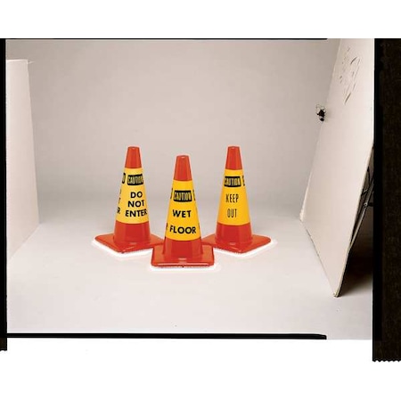 Traffic Cone Collar, Waterproof Cloth Vinyl, 10 1/2 in Height, 0.5 lb, Yellow 6 PK MPN:CS-13