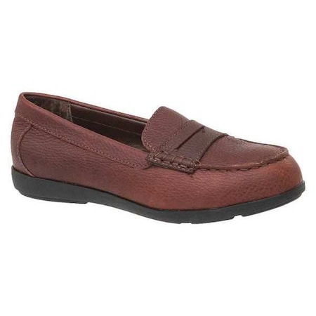 Women's Loafer Shoe, 12 M, Steel Toe, Low H, Brown, 601 MPN:RK601 12M
