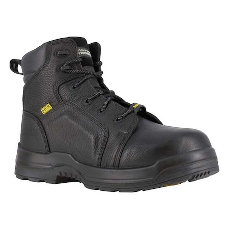 More Energy, Men's 6-Inch Work Boot, 12, M, Leather, 6 in Height, Black MPN:RK6465