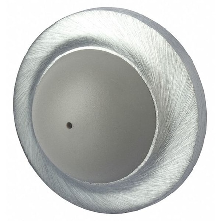 Convex Door Stop with Bumper, Brass, Gray, 1