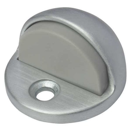 Dome Door Stop, Cast Brass, Gray, 1-1/8