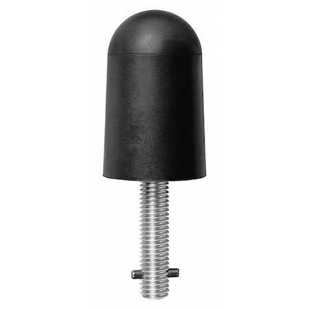 Door Stop, Molded Rubber, Black, 3-1/2