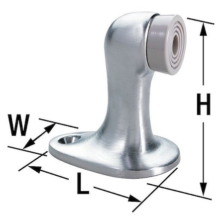 Rigid Door Stop, Floor Mount, Satin Chrome MPN:483.26D