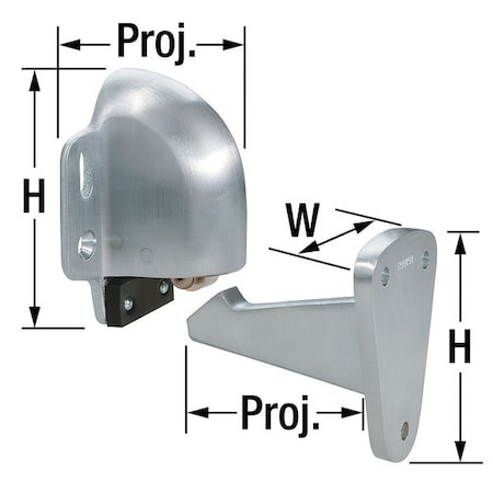 Door Stop, Wall-Mount, Satin Chrome MPN:494.26D