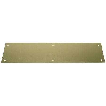 Door Push Plate, Brass, 12