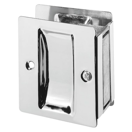 Pocket Door Pull Handle, Satin Chrome, Clips/Fasteners MPN:890.26D
