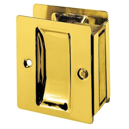 Pocket Door Pull Handle, Polished Brass, Clips/Fasteners MPN:890.3