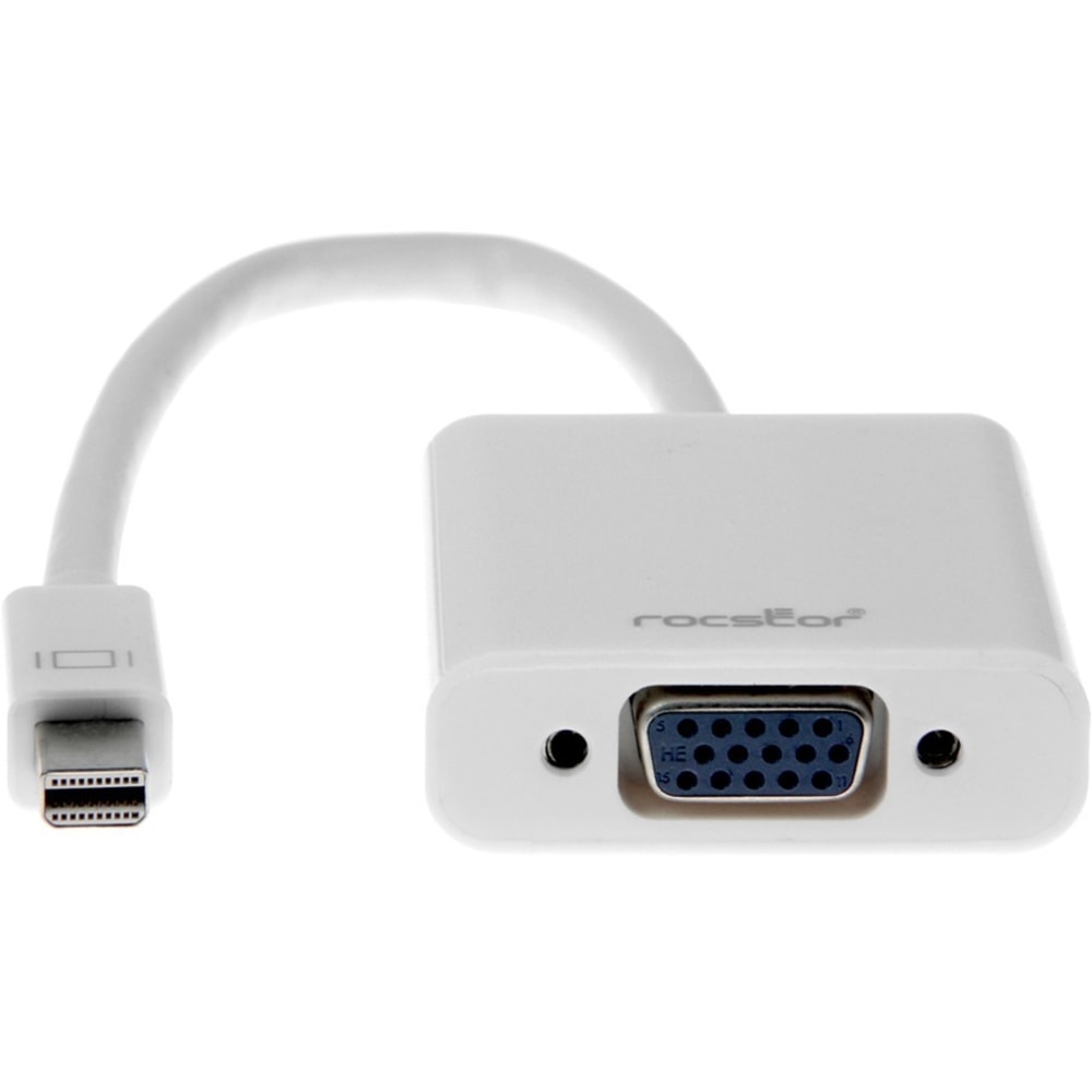 Rocstor Mini Displayport to VGA Adapter for Mac/PC - Cable: 5.9in - 5.90in Mini DisplayPort/VGA Video Cable - Y10A104W1 MPN:Y10A104-W1