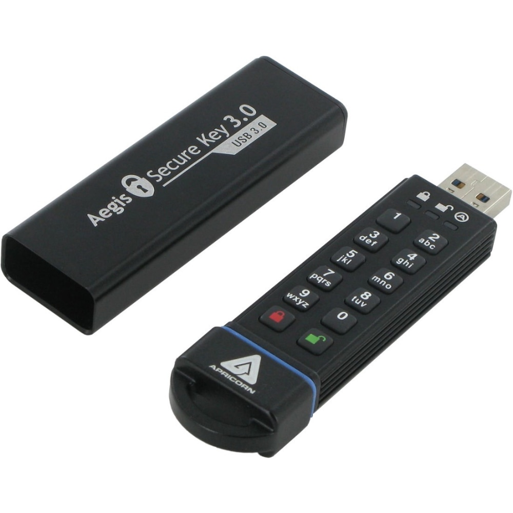 Apricorn 16GB Aegis Secure Key USB 3.0 Flash Drive - 16 GB - USB 3.0 - 195 MB/s Read Speed - 162 MB/s Write Speed - ASK316GB MPN:ASK3-16GB