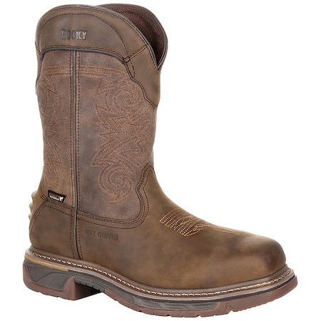 Iron Skull, Men's 11 in Composite Toe Western Work Boot, Distressesd Brown, 10 1/2, M, RKW0288-G MPN:RKW0288