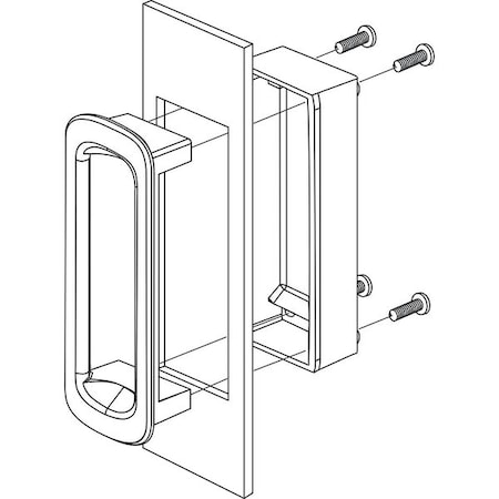 Recessed Pull Handle, Solid Gray, RAL 7030, Threaded Holes MPN:KS-40.120.7030