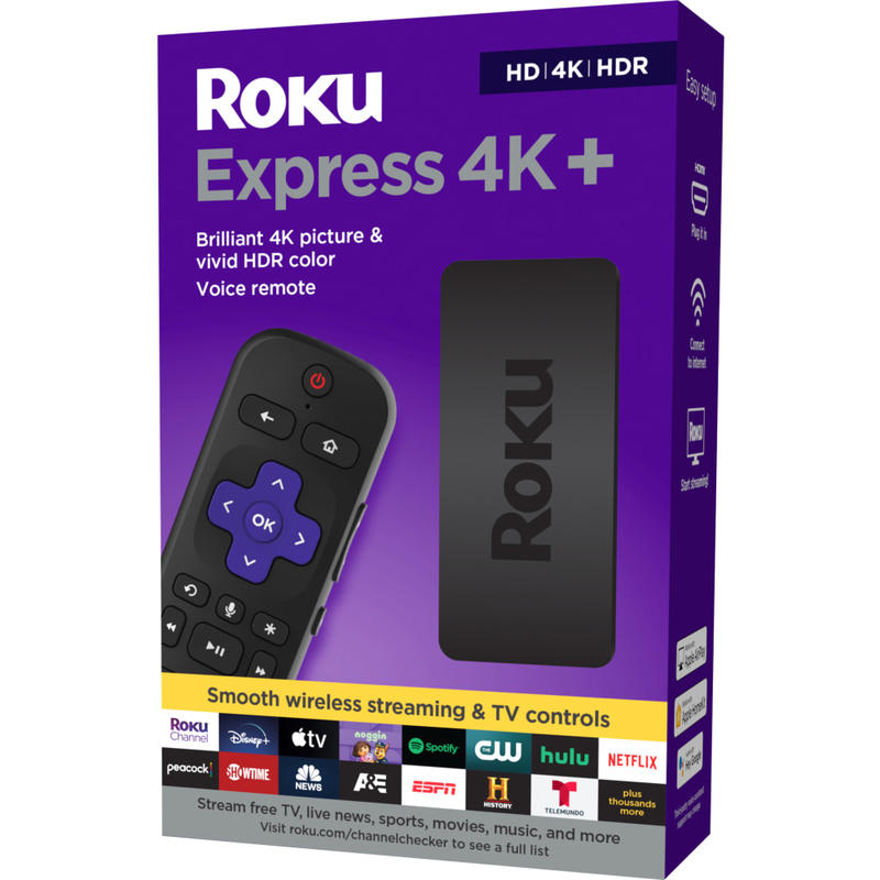 Roku Express 4K+ Media Streaming Device, 3941R (Min Order Qty 2) MPN:3941R