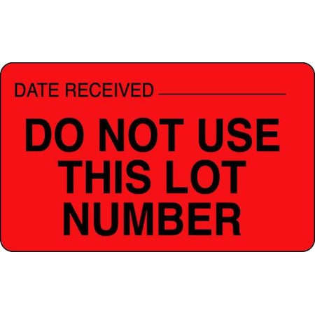 Label, 1-1/2 In. H, 2-1/2 In. W, PK1000, 141454 MPN:141454