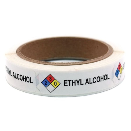 Ethyl Alcohol Labels, Roll, PK250 MPN:141546