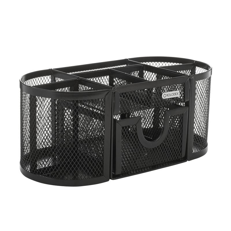 Rolodex Mesh Oval Pencil Cup And Organizer, 3 7/8inH x 4 1/2inW x 9 5/16inD, Black (Min Order Qty 4) MPN:1746466