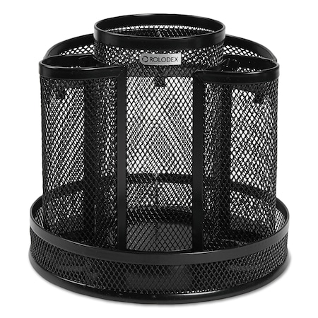 Wire Mesh Spinning Desk Sorter, Black, Black, Wire Mesh, 6.5